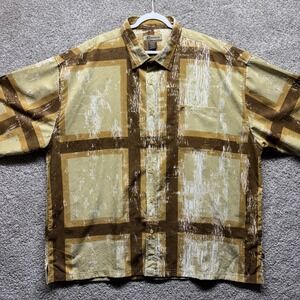 Clench Jeans Five Boroughs Mens 4XL Button Shirt Vintage Plaid Check Crinkled